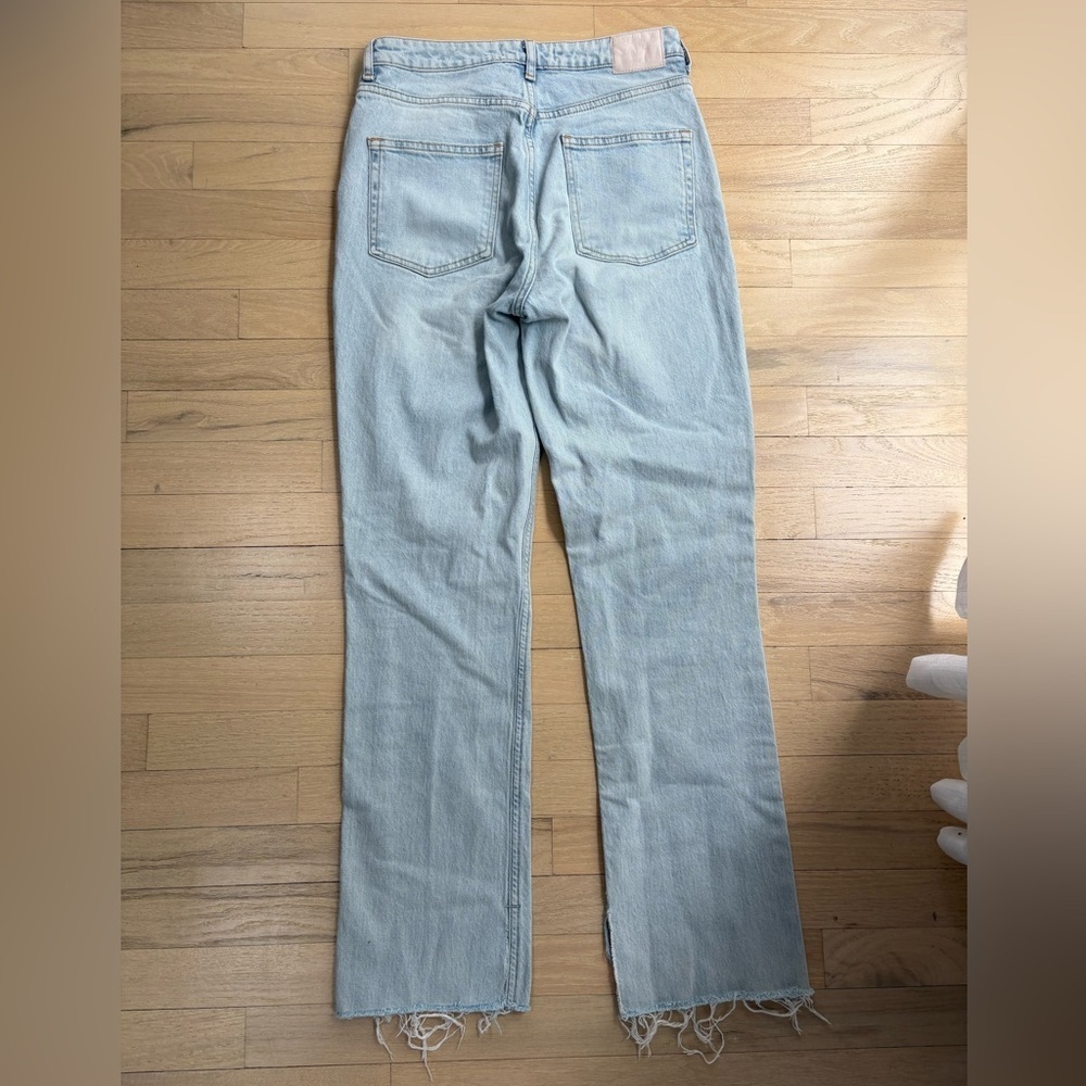 Zara Light Blue Distressed Hem Jeans - Picture 6 of 6